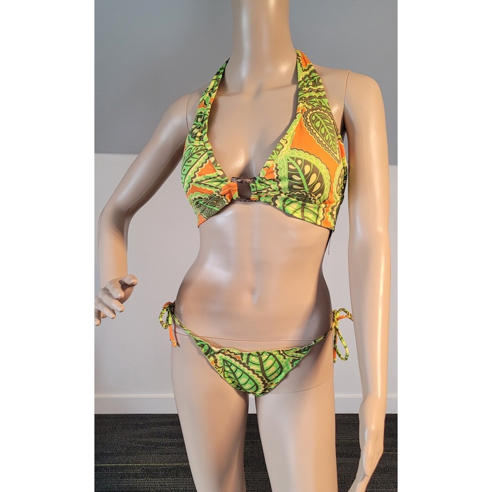 Ritchie Swimwear Woman Medium Green/Orange Bikini Set  Full Liner  R8728/R8774
